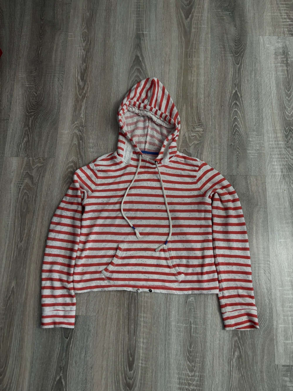 Orange & White Striped Hoodie